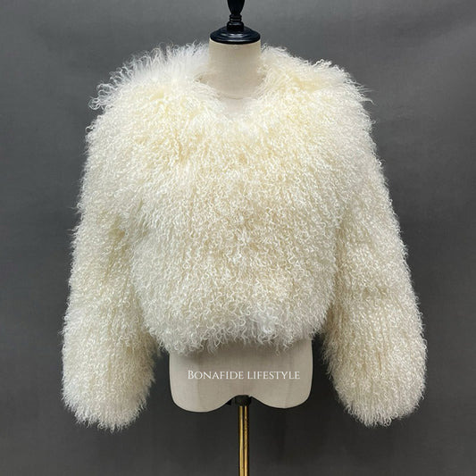 MOGAL MINI CROP FUR COAT