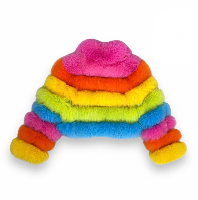 BRIGHT COLORFUL FUR COAT