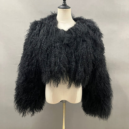 MOGAL MINI CROP FUR COAT