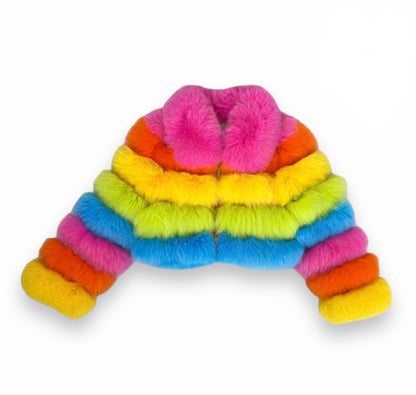 BRIGHT COLORFUL FUR COAT