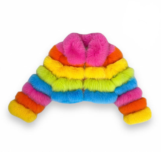 BRIGHT COLORFUL FUR COAT