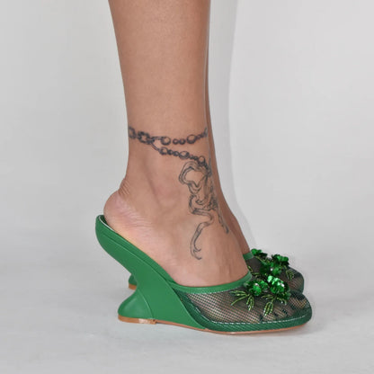 Chinese Slipper Wedge Heels