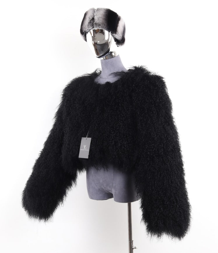 MOGAL CROP FUR COAT