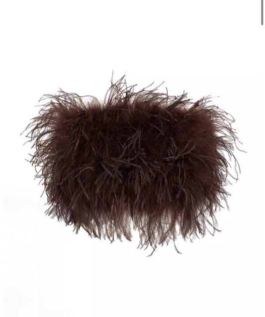 FLOW FEATHER TOP ( CHOCOLATE )