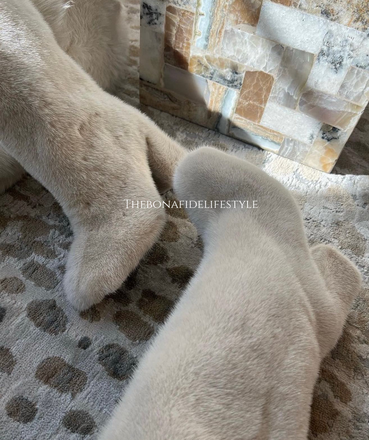 THINK MINK BOOTS ( CREAM )