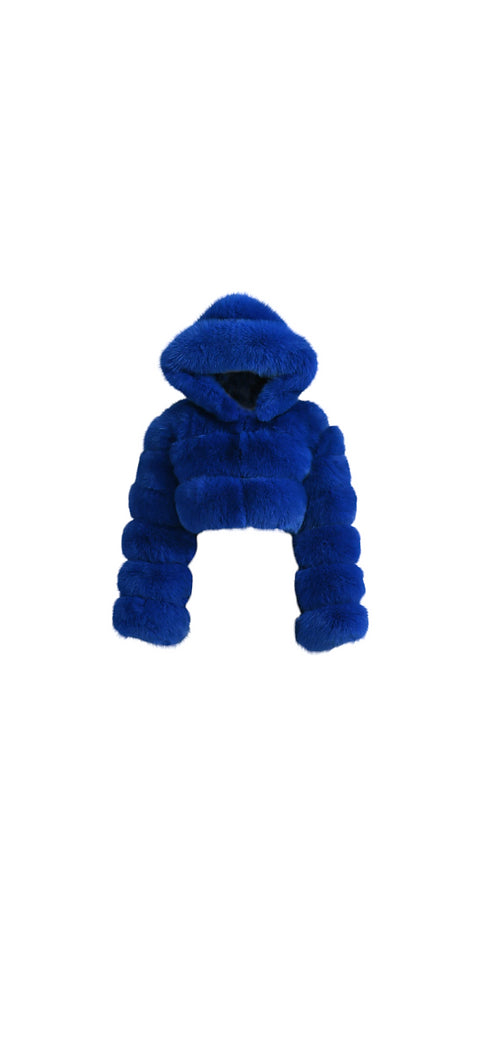 ROYALTY FUR COAT WITH HOOD