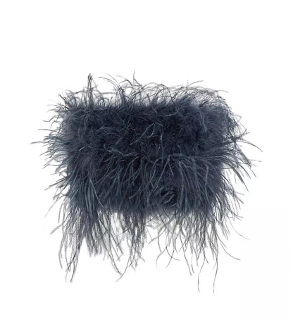 FLOW FEATHER TOP ( MIDNIGHT BLUE )