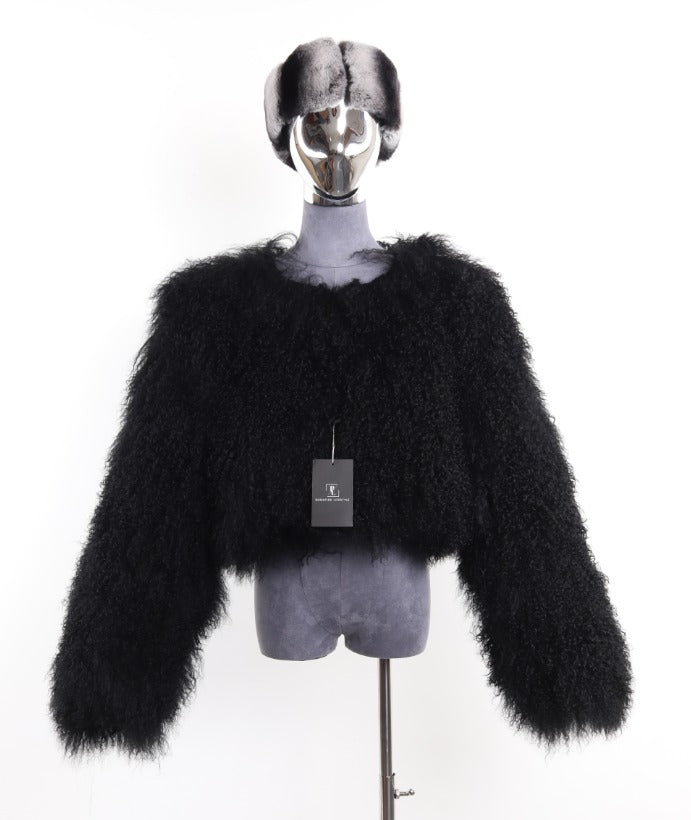 MOGAL CROP FUR COAT