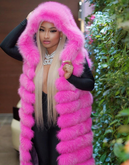 VEGAS PINK FUR VEST